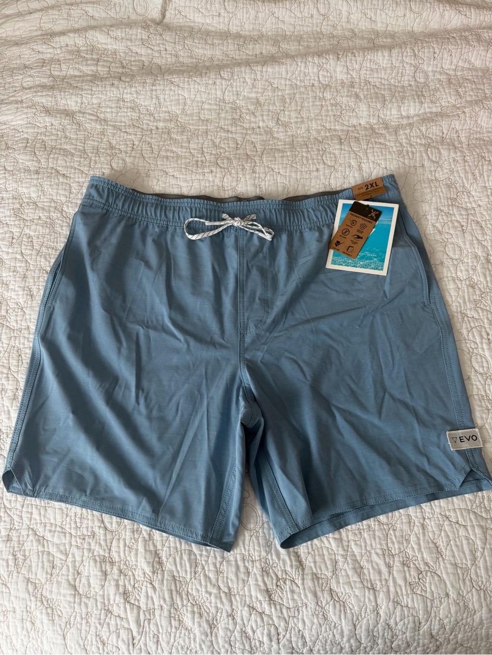 Kanu Surf Men’s Light Blue Swim Hybrids with Drawstring